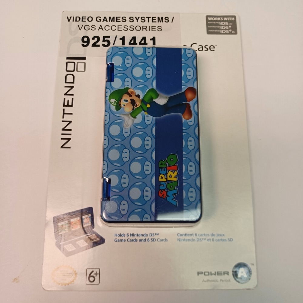 Power A Official Licensed Nintendo 3DS Carrying Case‎ With Game Slots Blue Luigi